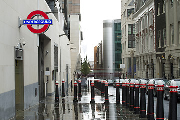 Image showing Subway station and sign