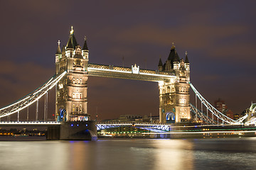 Image showing London Tower bridge on sunset