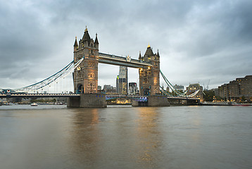 Image showing London Tower bridge on sunset