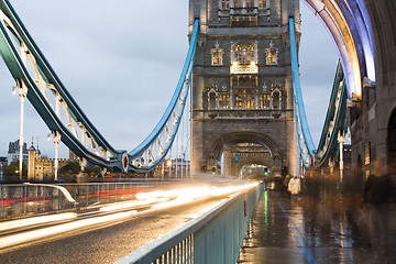 Image showing London Tower bridge on sunset