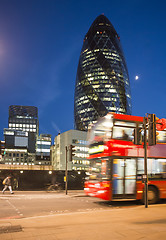 Image showing Red Bus in City of London 