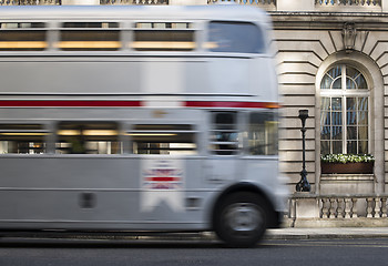 Image showing Red vintage bus in London. 