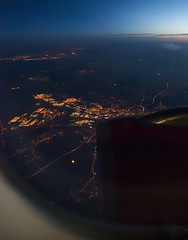 Image showing Night view Out Of Airplane