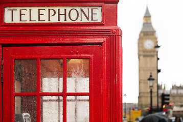 Image showing Big ben and red phone cabine