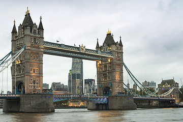 Image showing London Tower bridge on sunset