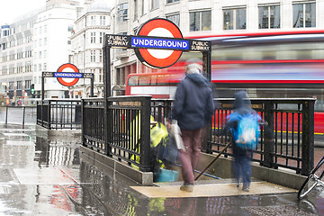 Image showing Subway station and sign