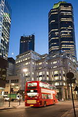 Image showing Red Bus in City of London 