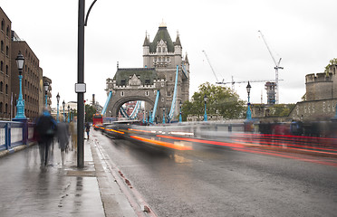 Image showing London Tower bridge on sunset