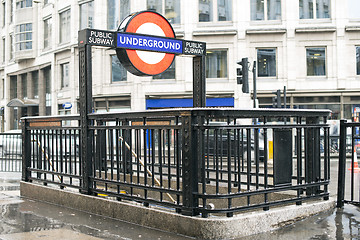 Image showing Subway station and sign