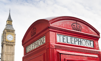 Image showing Big ben and red phone cabine