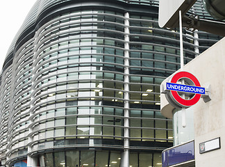 Image showing Subway station and sign