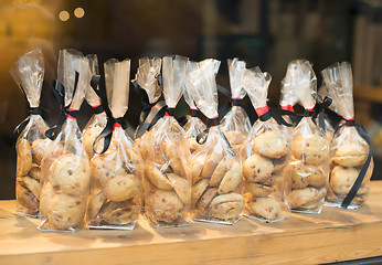 Image showing Biscuits in cellophane wrappers