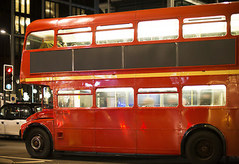 Image showing Red vintage bus in London. 