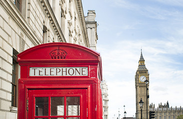 Image showing Big ben and red phone cabine