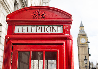 Image showing Big ben and red phone cabine