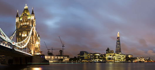 Image showing London Tower bridge on sunset