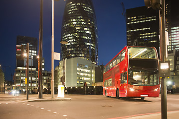 Image showing Red Bus in City of London 