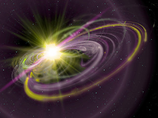 Image showing sunburst in space