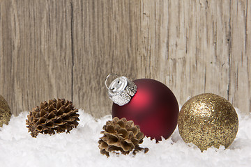 Image showing christmas, christmas ornament red and brown