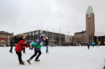 Image showing HELSINKI, FINLAND ? NOVEMBER 25: skating rink in the city center