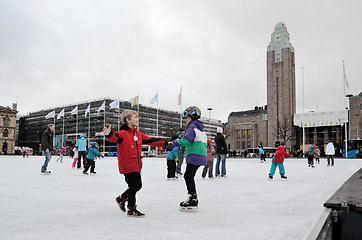 Image showing HELSINKI, FINLAND ? NOVEMBER 25: skating rink in the city center