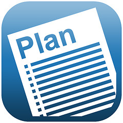 Image showing Blue icon illustration document plan