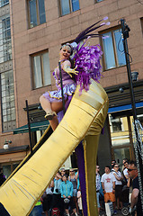 Image showing Traditional summer samba carnival was held in Helsinki on 7-8 Ju