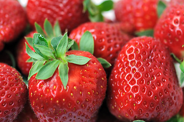 Image showing strawberries with stem