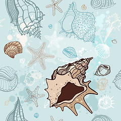 Image showing Sea background. Hand drawn vector illustration