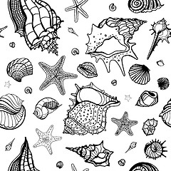 Image showing Sea background. Hand drawn vector illustration