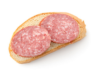 Image showing Sandwich with salami