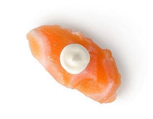 Image showing Sushi salmon sake isolated