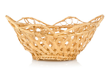 Image showing Wooden wattled basket isolated