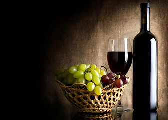 Image showing Wine on the old background
