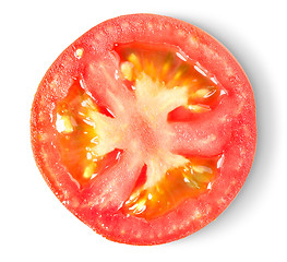 Image showing Half a tomato isolated over white