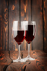 Image showing Two glass of red wine