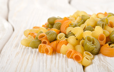 Image showing Colorful pasta on a table