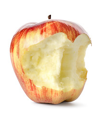 Image showing Eaten red apple isolated