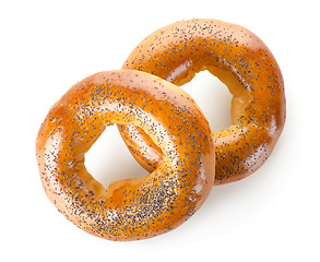 Image showing Two bagels and sesame seed