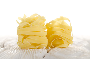 Image showing Tagliatelle on a white table