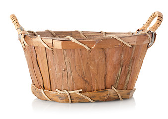 Image showing Wooden wattled basket