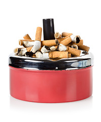 Image showing Cigarettes and old ashtray