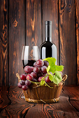 Image showing Wine and grapes