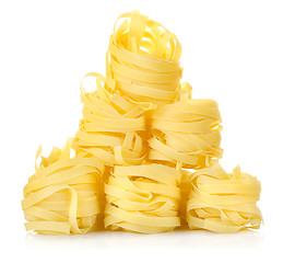 Image showing Pile of pasta tagliatelle