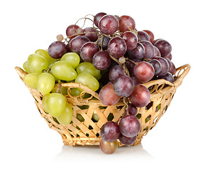Image showing Green and blue grapes