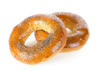 Image showing Bagels with poppy seeds