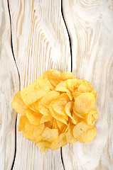 Image showing Potato chips on a white table