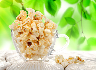 Image showing Popcorn in a cup