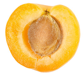 Image showing Apricot sectioned by knife