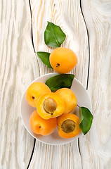 Image showing Apricots on the plate